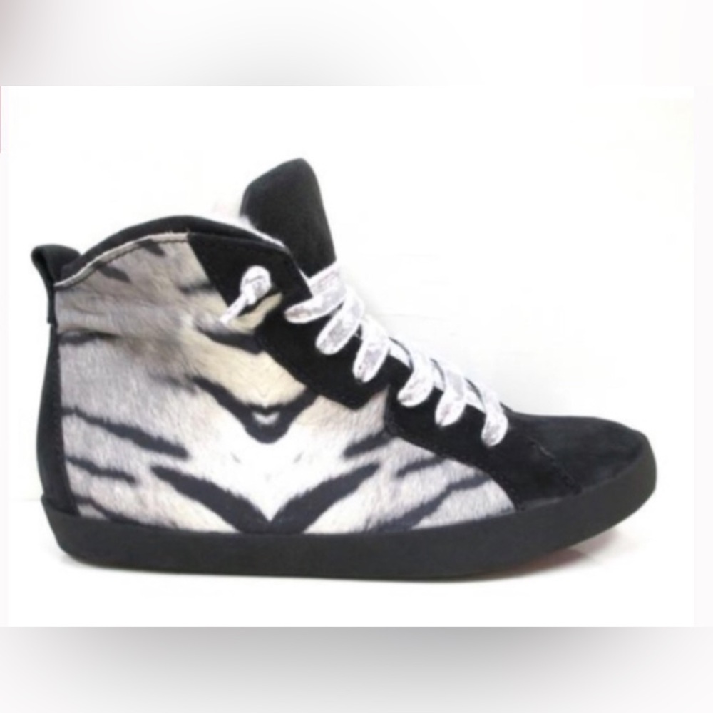New women’s Donna Carolina high top wedge sneakers sheepskin lining size 38 1/2